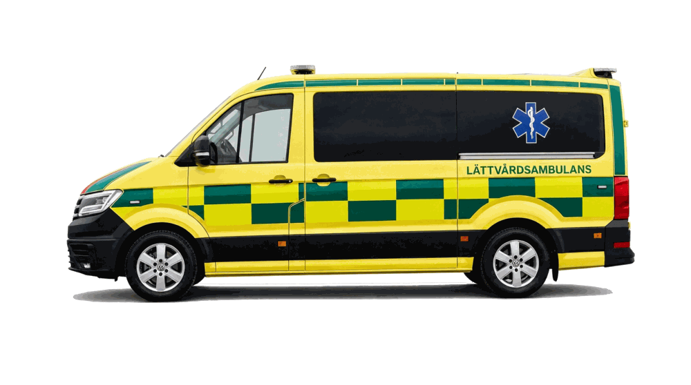 Nilsson VW Crafter ambulans från sidan